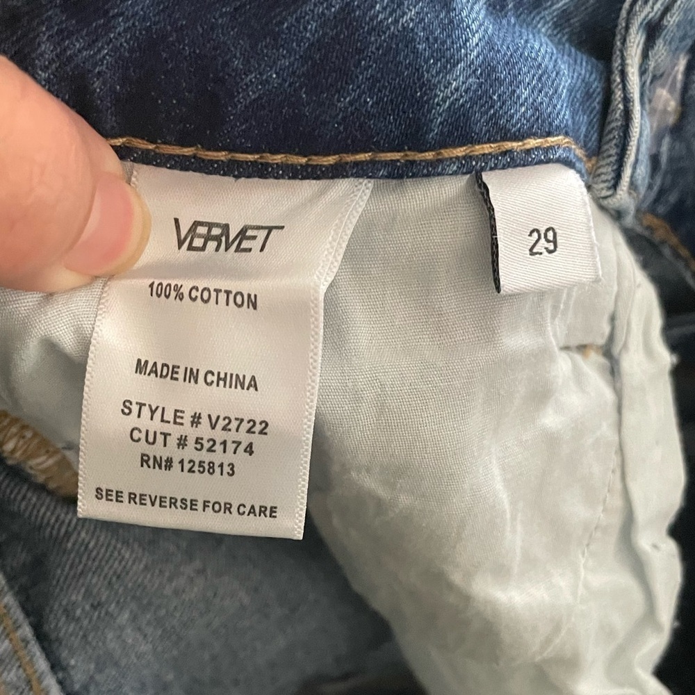 NWT Vervet Women's Kassie Boyfriend High Rise Straight Distressed Jeans size 29 - Picture 11 of 11